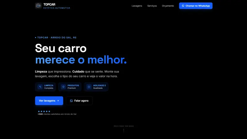 Site de Lavagem TopCar