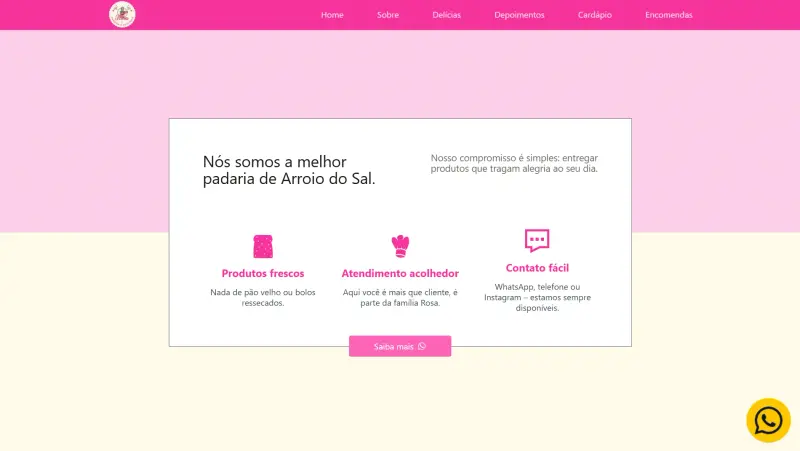 Site de Padaria Rosa